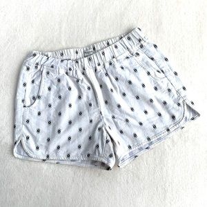 Madewell Cream & Black Printed Shorts